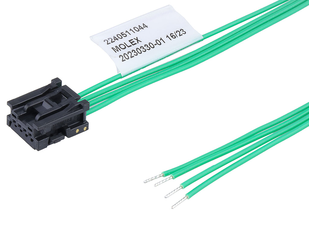 Molex 4 Way Female Crimped Terminal to 4 Way Male Pigtail Wire to Board Cable Assembly, 150mm