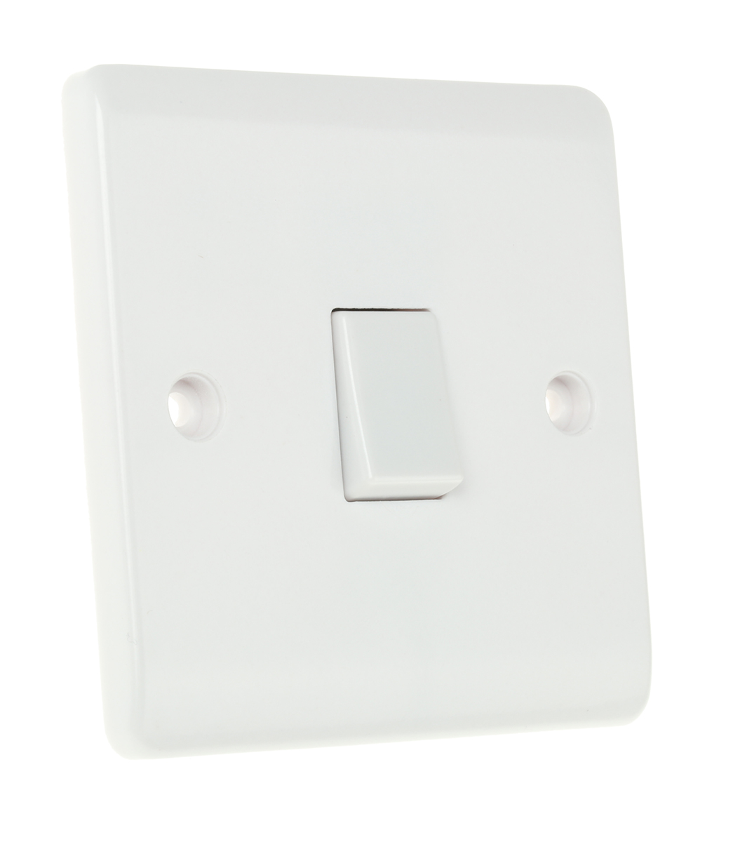 RS PRO White Rocker Light Switch, 2 Way, 1 Gang