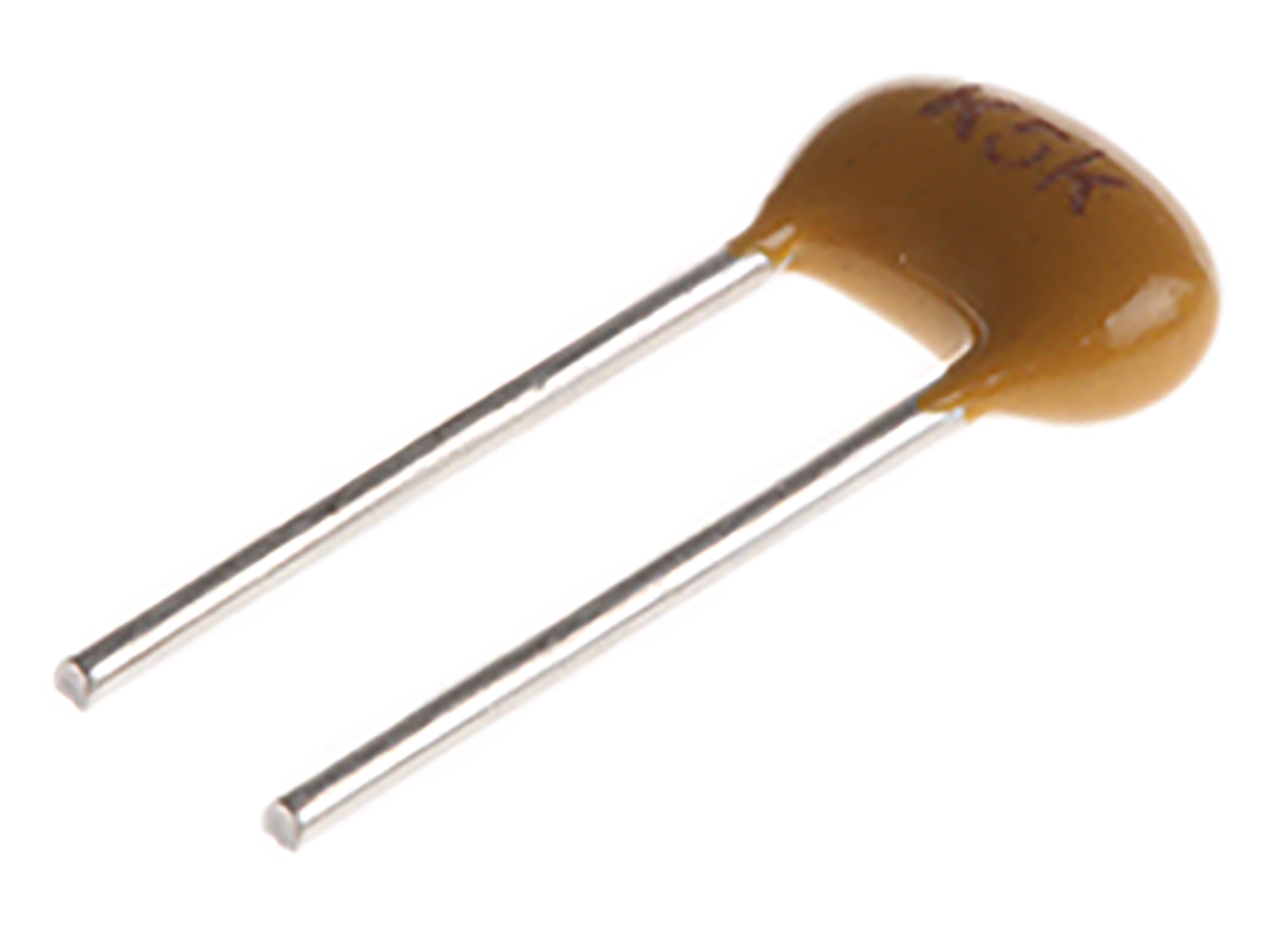 KEMET 220nF Multilayer Ceramic Capacitor MLCC, 50V dc V, ±10% , Through Hole