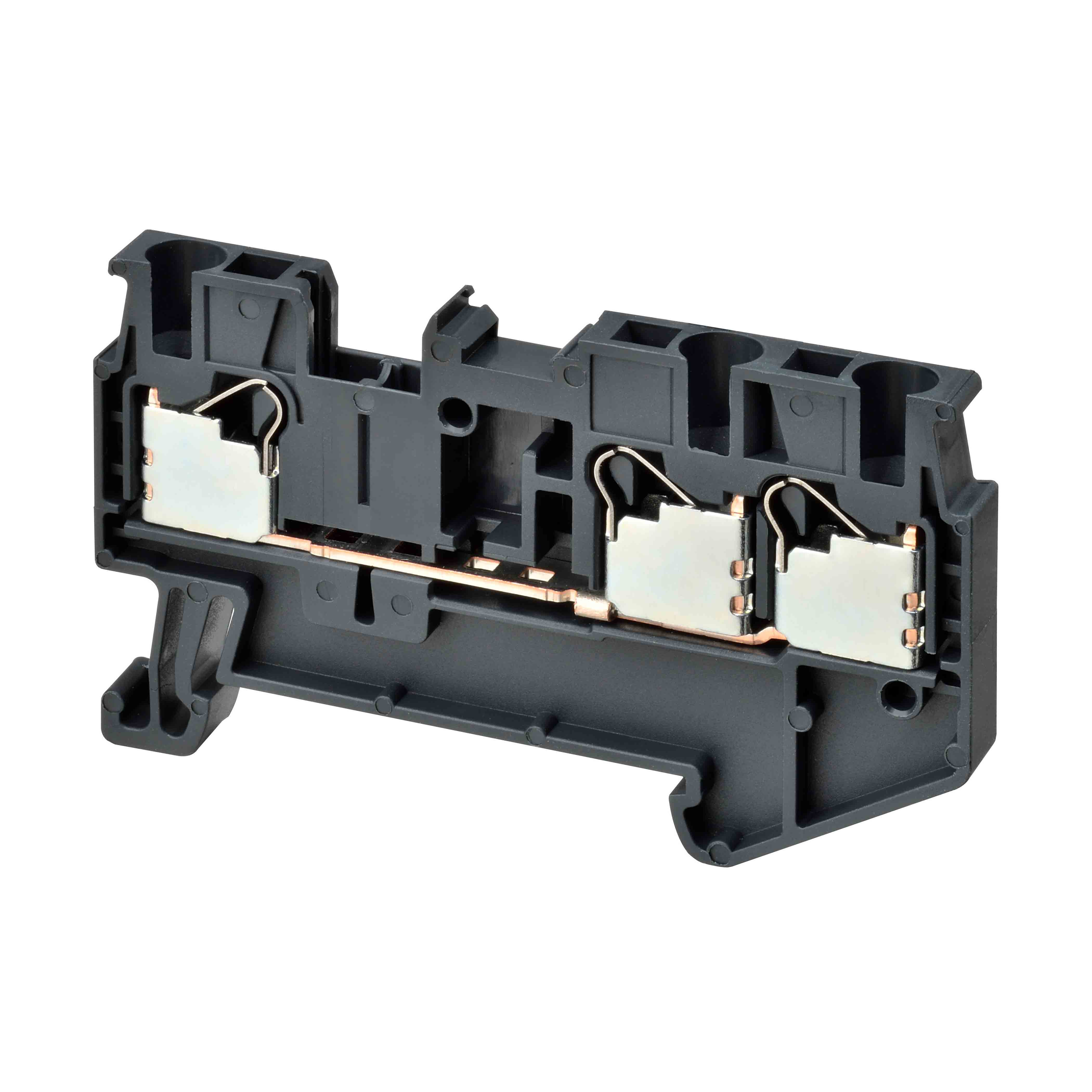 Omron DIN Rail Terminal Block, 17.5A, 14 AWG Wire, Push In Termination