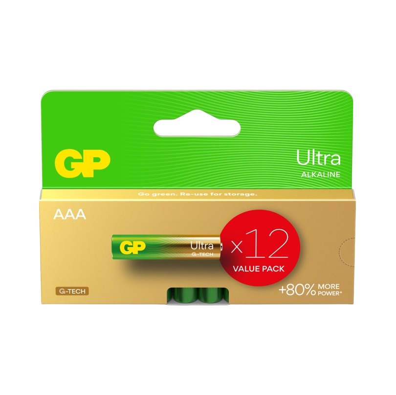 Gp Batteries GP Batteries Ultra Alkaline Alkaline Manganese Dioxide AAA Batteries 1.5V