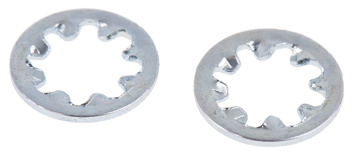 Bright Zinc Plated Steel Internal Tooth Shakeproof Washer, M5