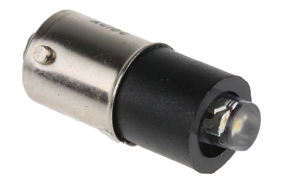 Marl White LED Indicator Lamp, 8-48V ac/dc, BA9s Base, 4.9mm Diameter, 785mcd