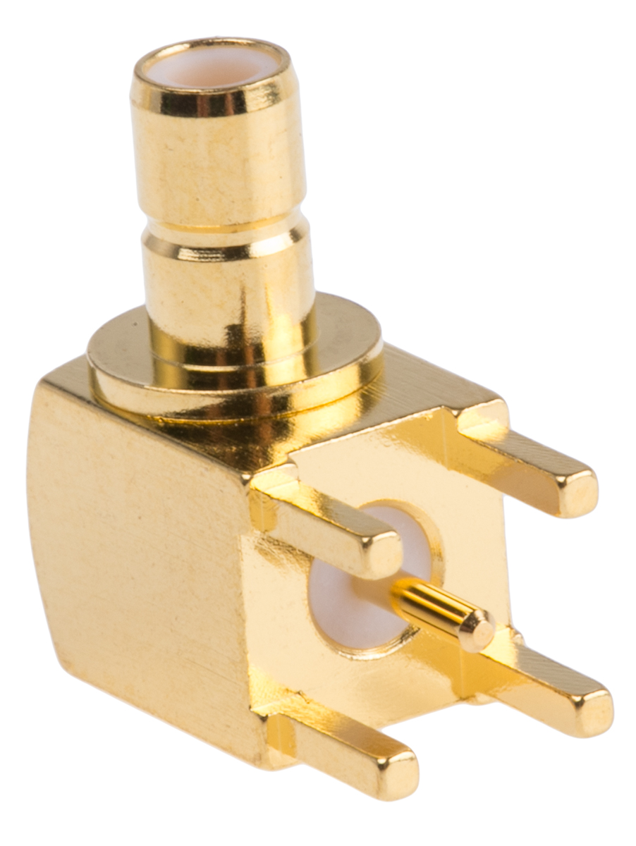 Amphenol RF, Jack Through Hole SMB Connector, 50Ω, Solder Termination, Right Angle Body