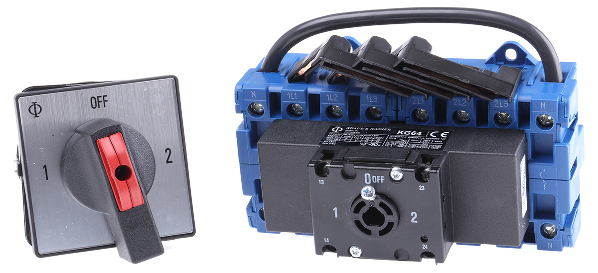 Kraus & Naimer 4P Pole Isolator Switch - 63A Maximum Current, 22kW Power Rating, IP65