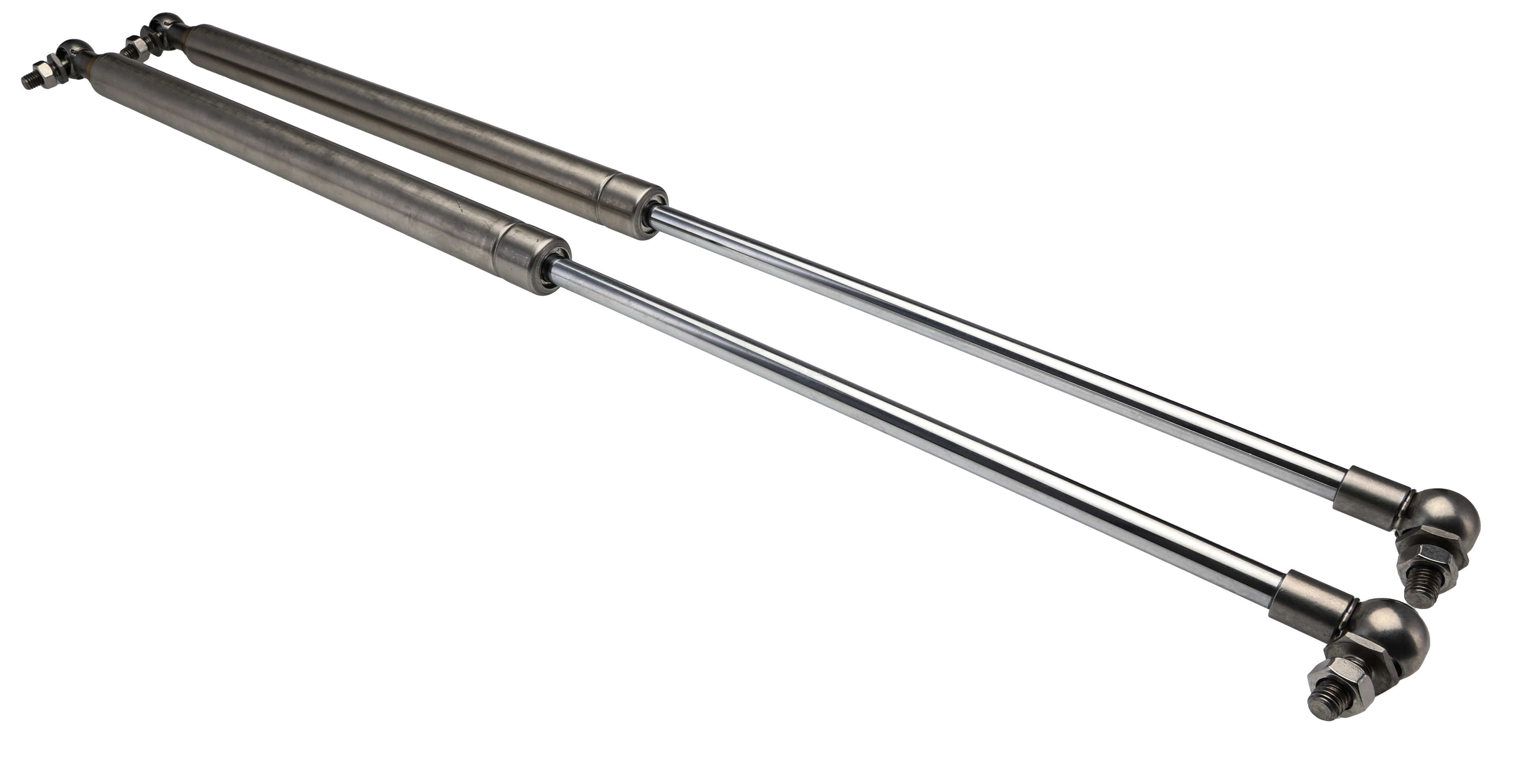 RS PRO Stainless Steel Gas Struts, with Ball & Socket Joint, 605.0mm Extended Length, 250.0mm Stroke Length