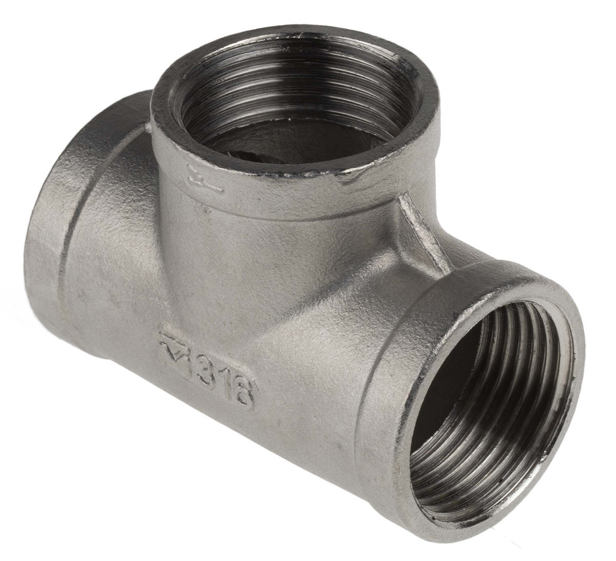 RS PRO Stainless Steel Pipe Fitting, Tee Circular Tee, Female G 1in x Female G 1in x Female G 1in