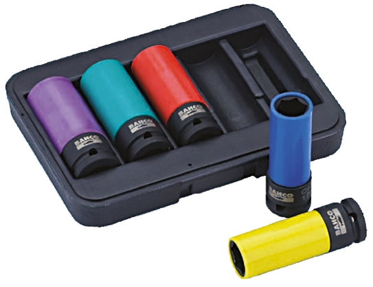 Bahco 5-Piece Metric 1/2 in Wheel Nut Socket Set , 6 point