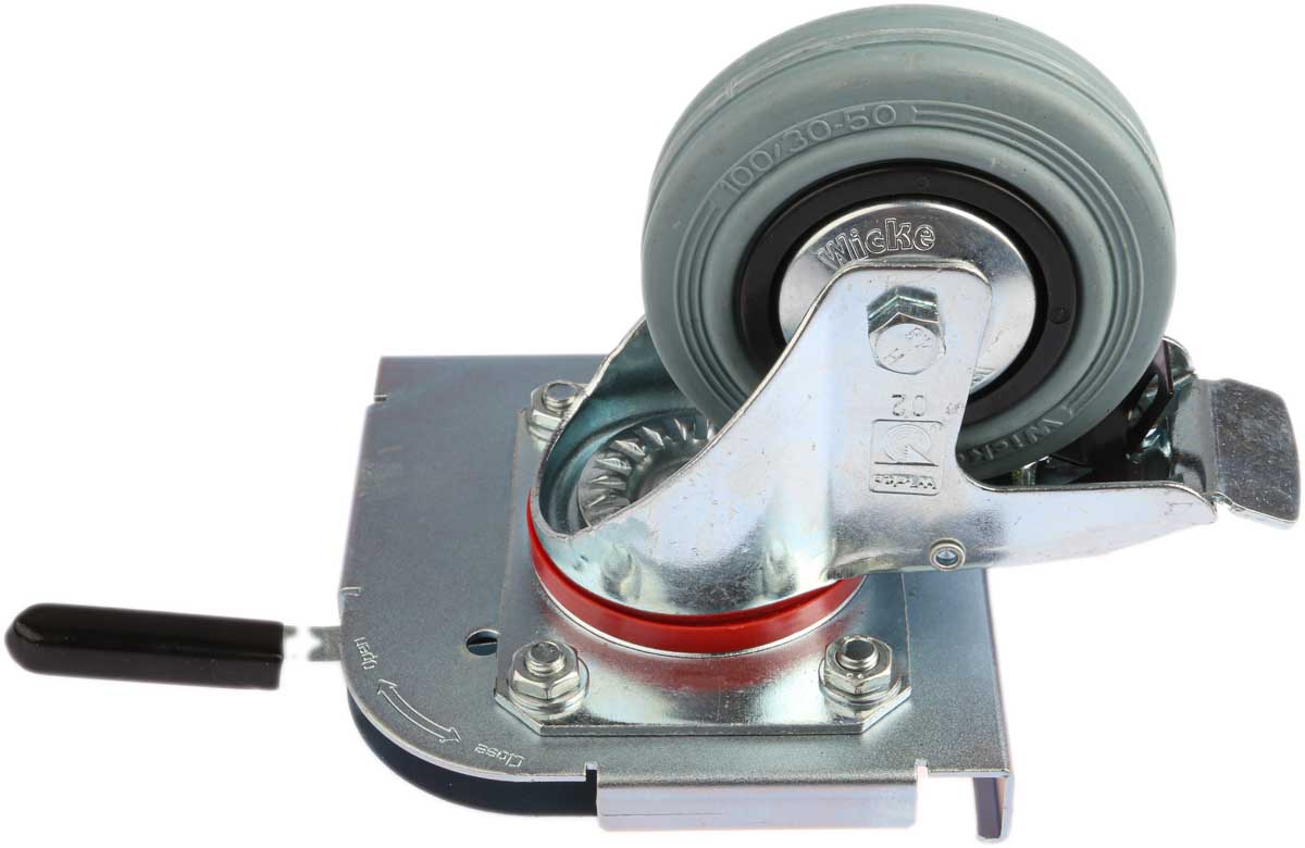 Zarges Braked Swivel Castor Wheel, 90kg Capacity, 100mm Wheel