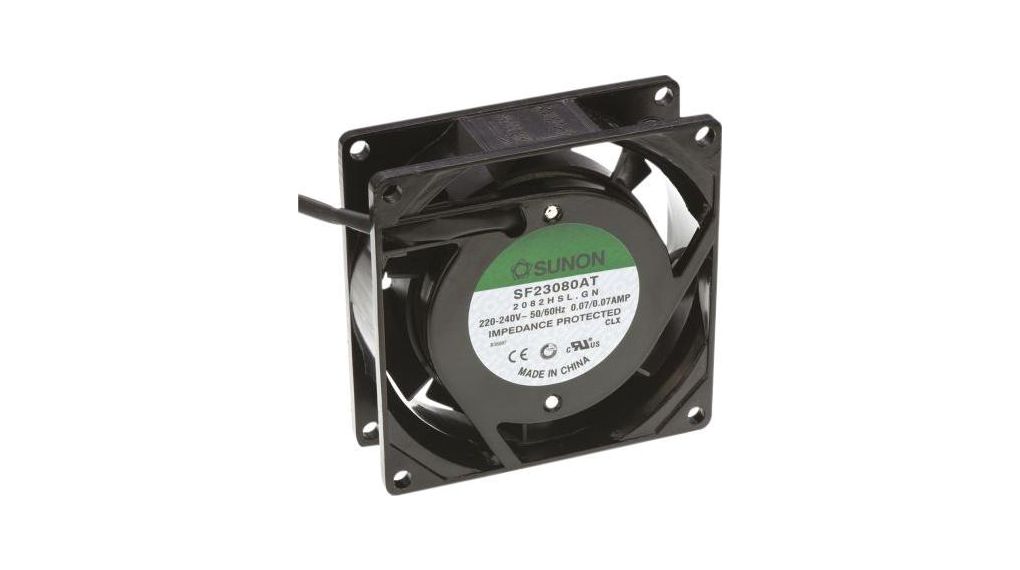 Sunon Axial Fan, 185 → 245 V ac, ac Operation, 35.6m³/h, 70mA Max, 80 x 80 x 25mm