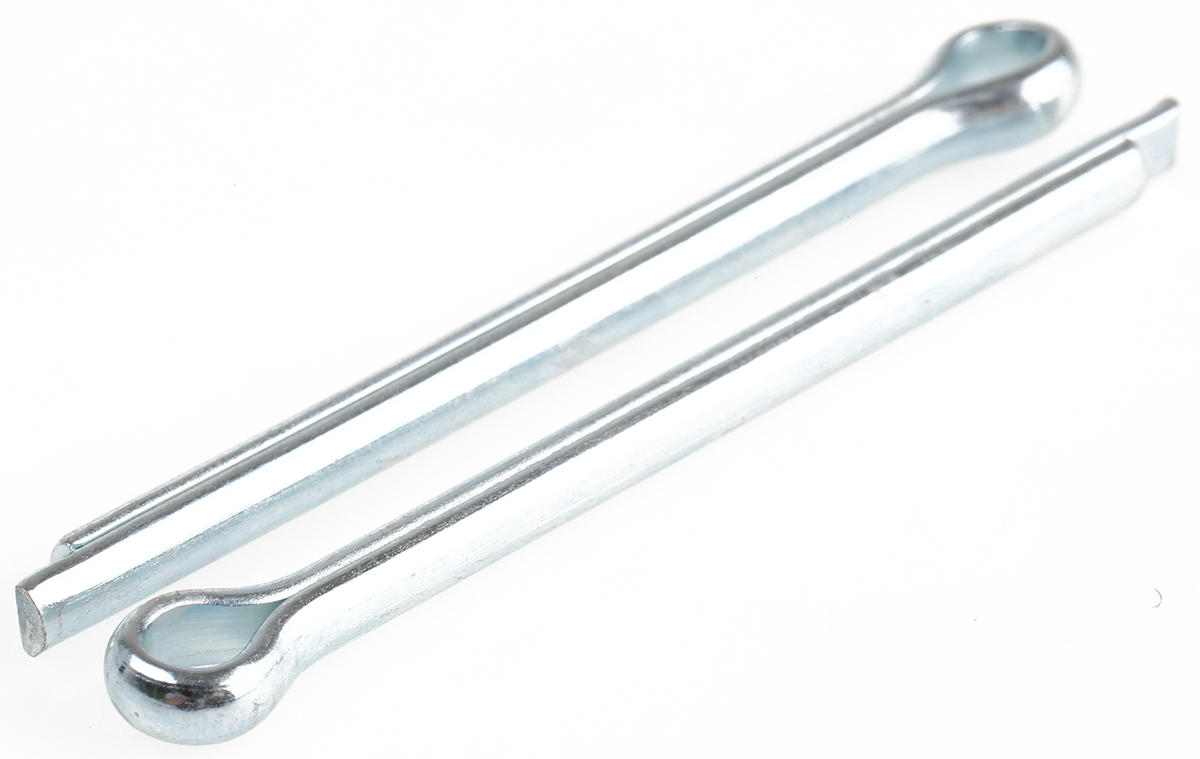 RS PRO 50.8mm Bright Zinc Plated Steel Split Pin, 4mm Diameter