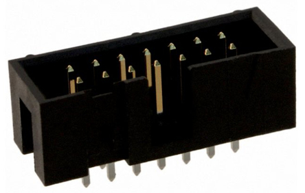 TE Connectivity AMP-LATCH Series Straight Through Hole PCB Header, 14 Contact(s), 2.54 mm Pitch, 2 Row, Shrouded