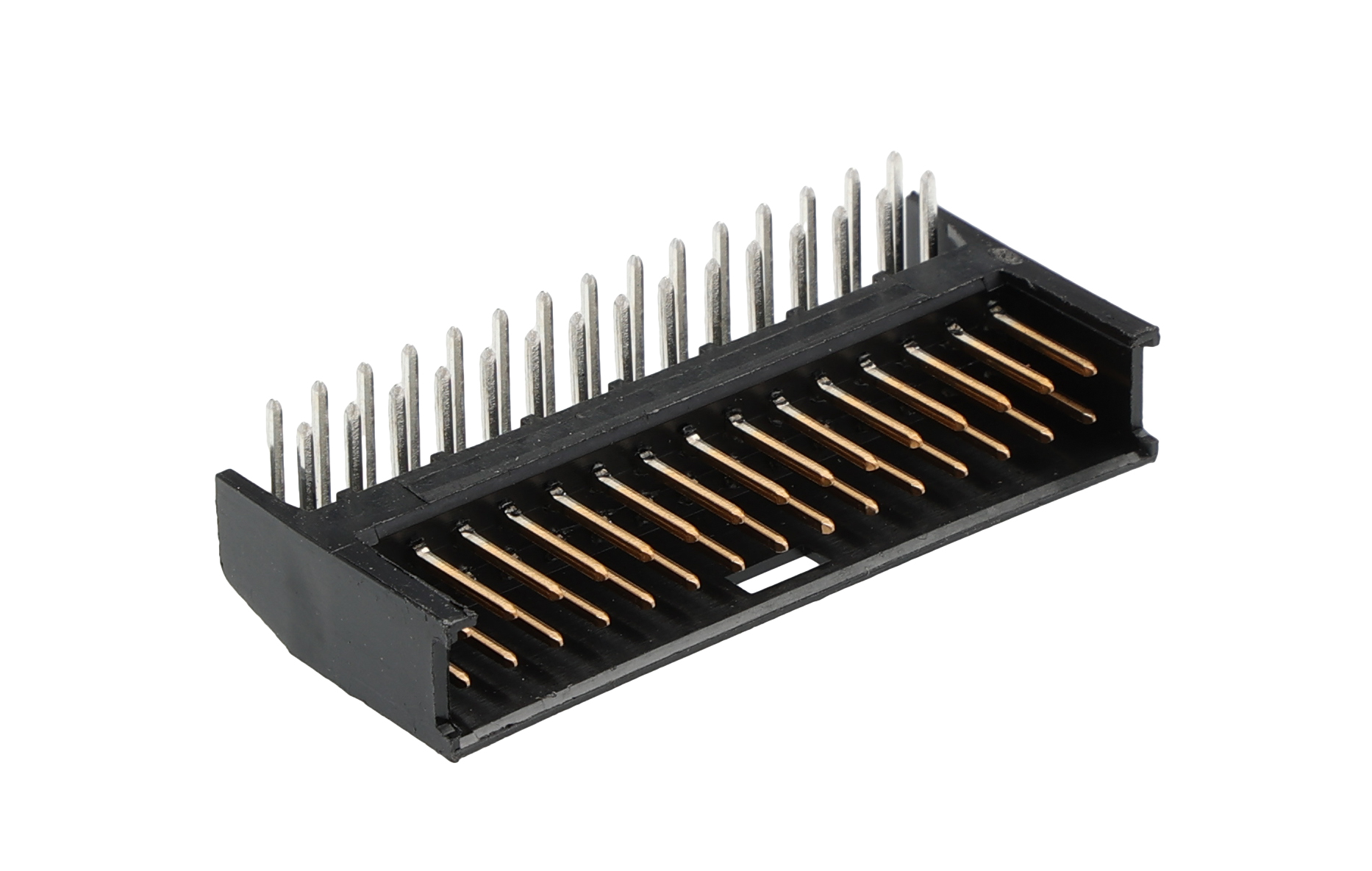 TE Connectivity AMPMODU MOD II Series Right Angle Through Hole PCB Header, 30 Contact(s), 2.54 mm Pitch, 2 Row, Shrouded