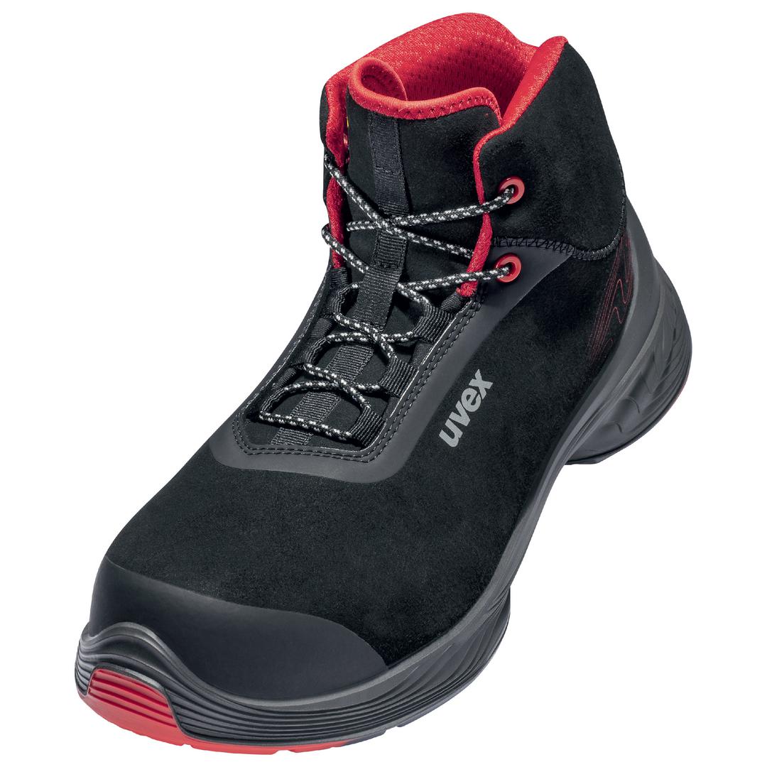 uvex 1 G2 Black, Red ESD Safe Composite Toe Capped Men, Women Safety Boots, UK 4, EU 37