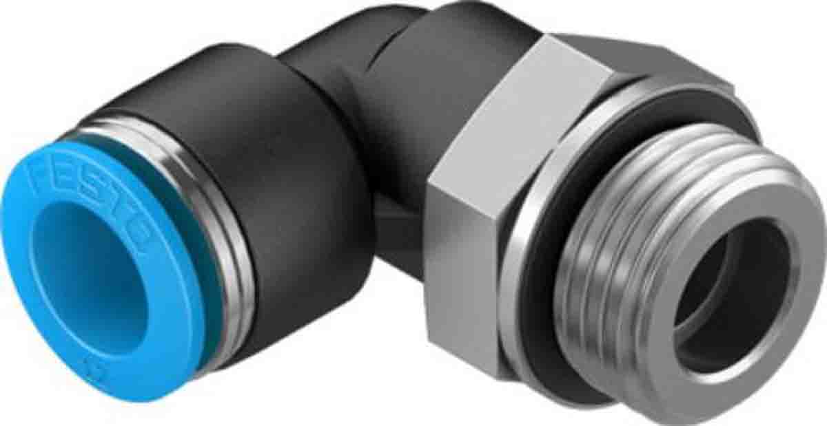 Festo Elbow Threaded Adaptor, G 1/2 Male to Push In 12 mm, Threaded-to-Tube Connection Style, 132058