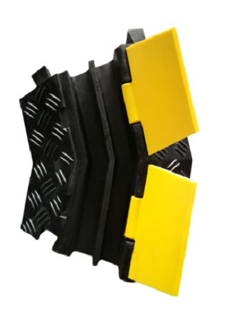 RS PRO 400mm Black/Yellow Cable Cover in Natural Rubber, 28mm Inside dia.