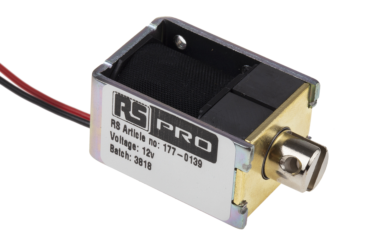 RS PRO Linear Solenoid, 12 V dc, 26 x 20 x 36.8 mm