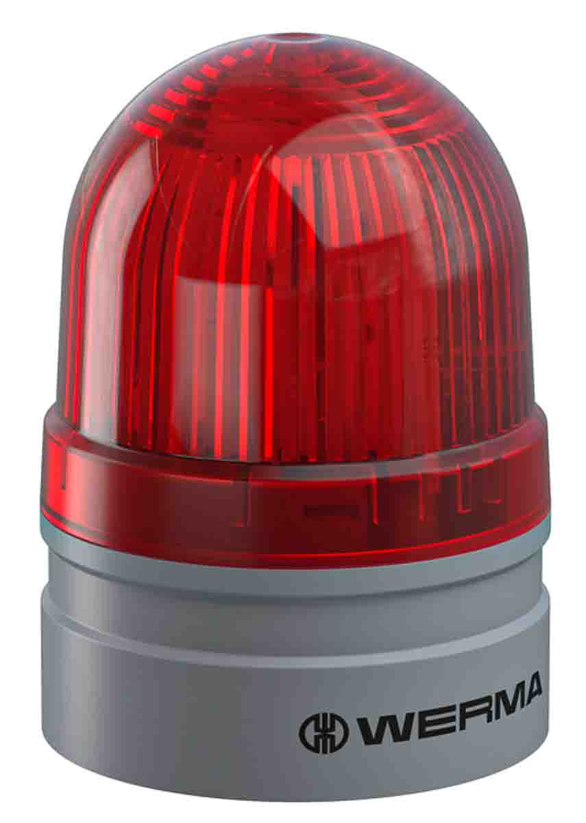 Werma EvoSIGNAL Mini Series Red EVS, Flashing Beacon, 24 V, Base Mount, LED Bulb, IP66