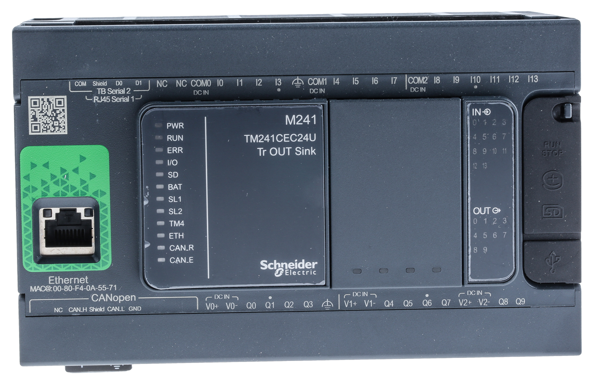 Schneider Electric Modicon M241 Series PLC CPU, Transistor Output, 14-Input