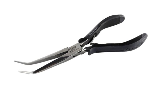 RND RND 550-00275 Pliers, 200 mm Overall, Bent Tip, 75mm Jaw, ESD