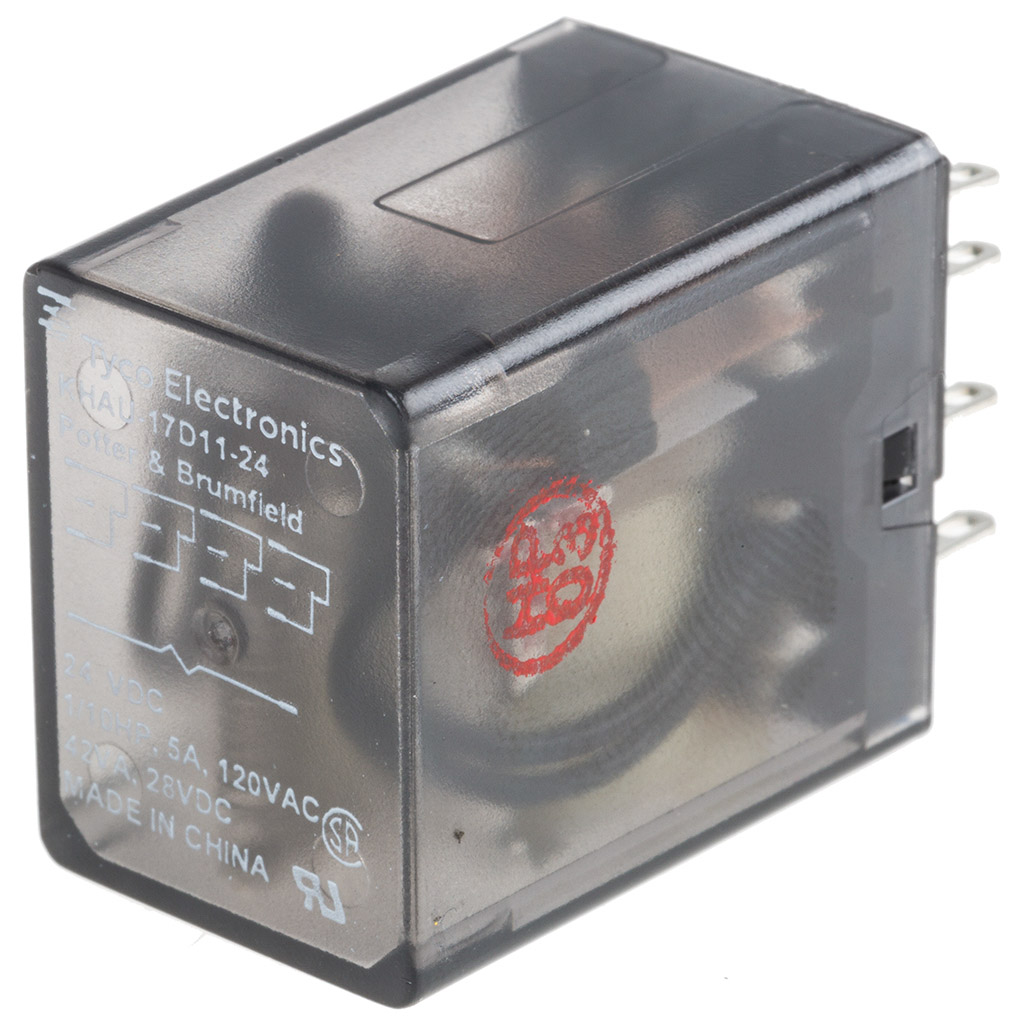 TE Connectivity Plug In Power Relay, 24V dc Coil, 3A Switching Current, 4PDT