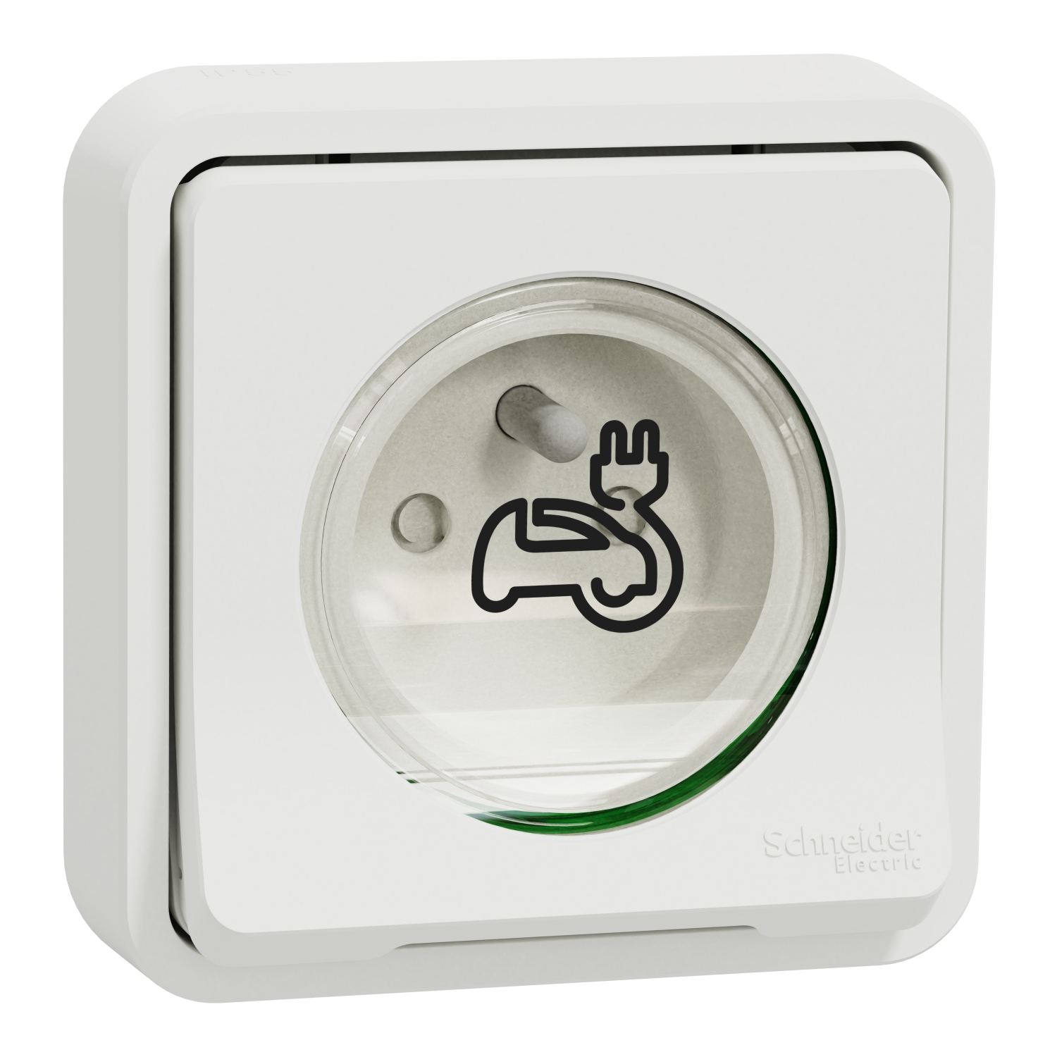 Schneider Electric Mureva Styl Grey, White 1 Gang EV Charging Socket, 2 Poles, 16A, French 2P, Indoor, Outdoor Use