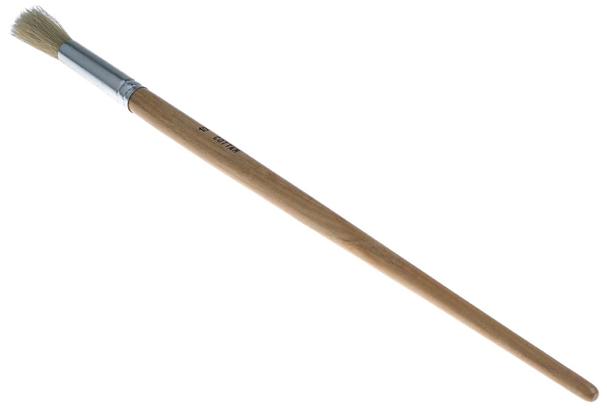 Cottam Thin 12.7mm Fibre Paint Brush with Round Bristles