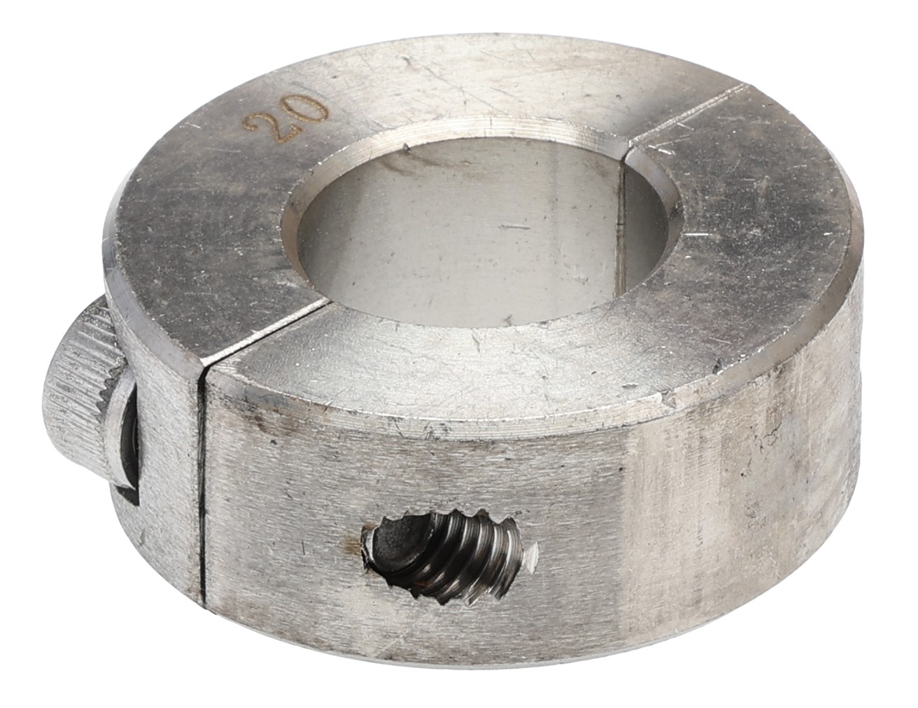 RS PRO Shaft Collar, Two Piece, Clamp Screw, Bore 20mm, OD 40mm, W 15mm, Stainless Steel 304