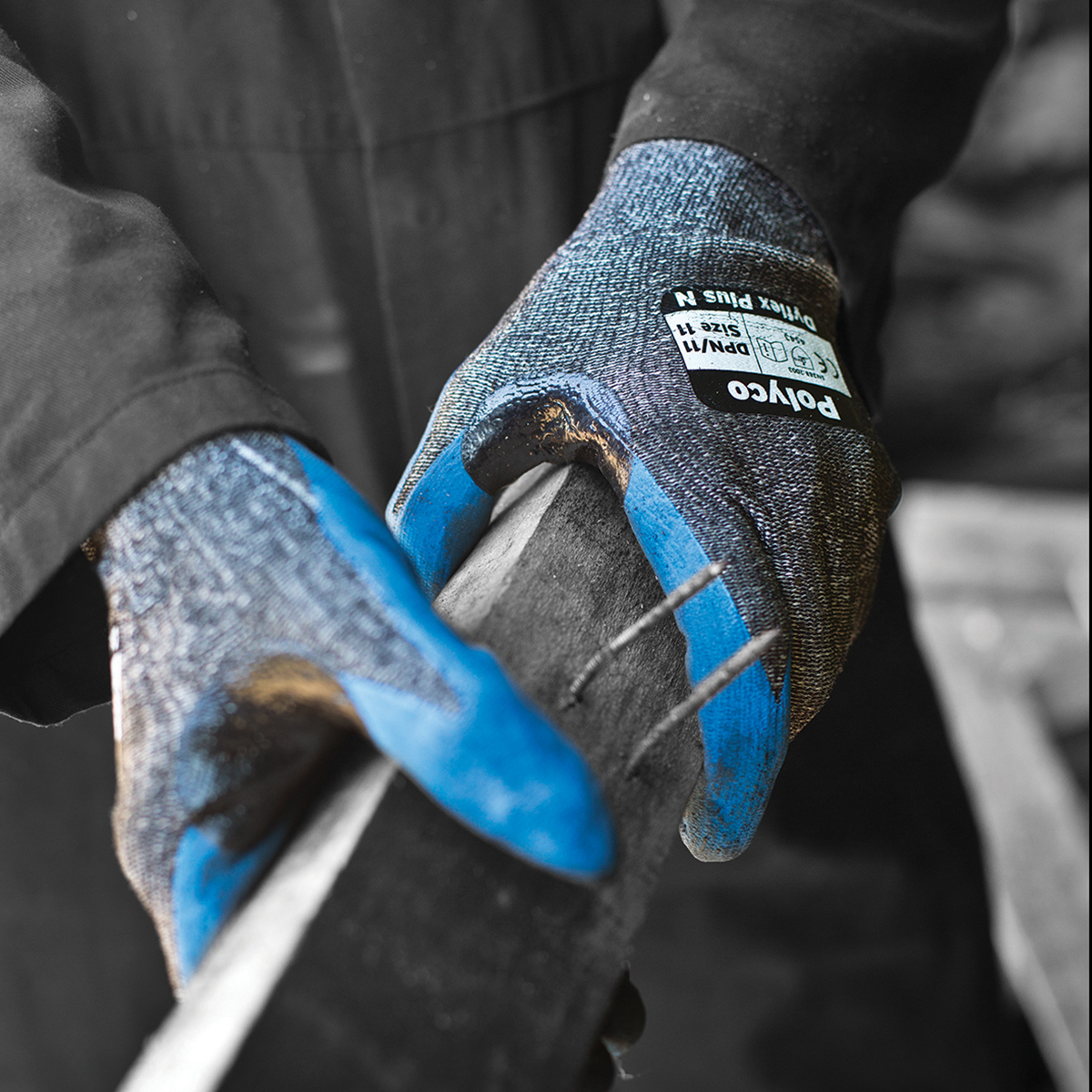 Polyco Healthline Dyflex Grey Nitrile Nitrile Work Gloves, Size 10, Nitrile Foam Coating