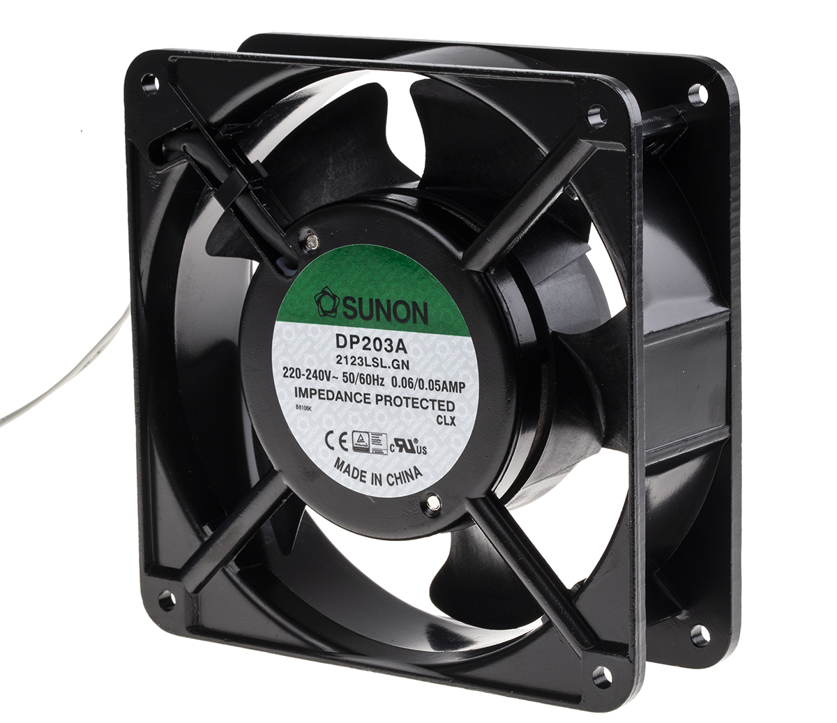 Sunon DP Series Axial Fan, 230 V ac, AC Operation, 118.9m³/h, 10W, 50mA Max, 120 x 120 x 38mm