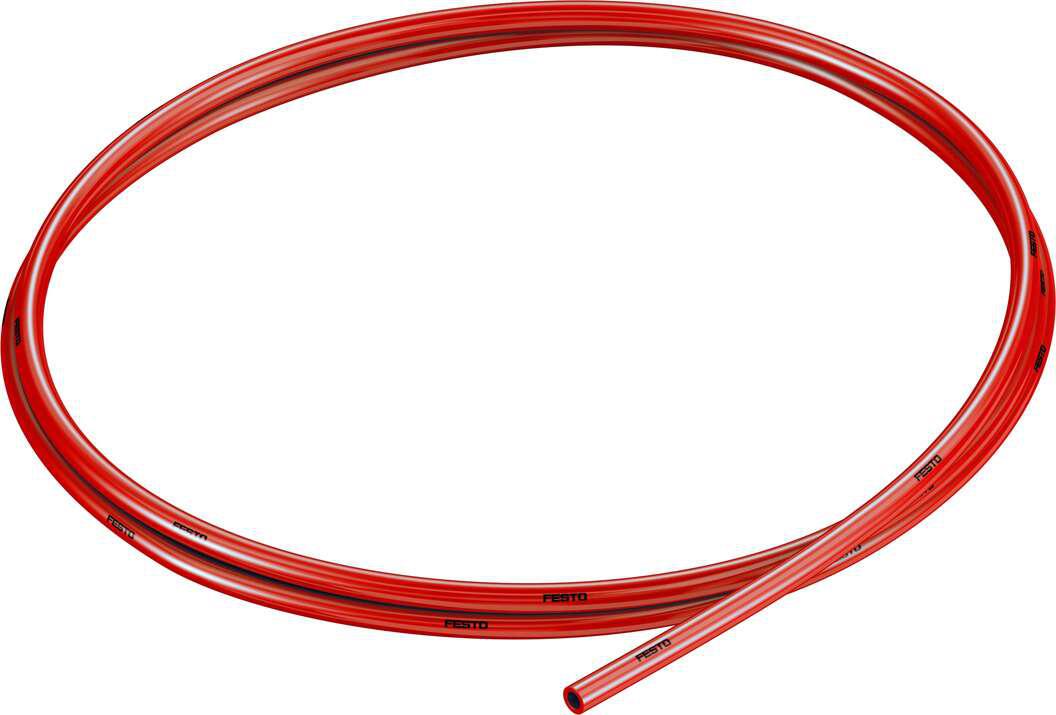 Festo Compressed Air Pipe Red Polyurethane 4mm x 50m PUN-H Series, 558285