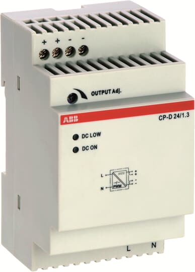 ABB CP-D Switched Mode DIN Rail Power Supply, 100 → 240V ac ac Input, 24V dc dc Output, 1.3A Output