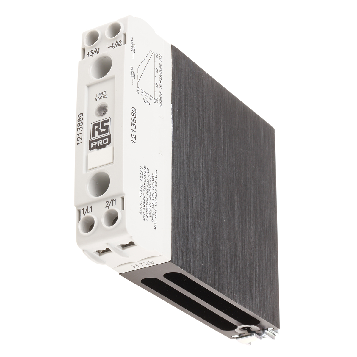 RS PRO Solid State Relay, 20 A Load, DIN Rail Mount, 530 V rms Load, 280 V ac Control
