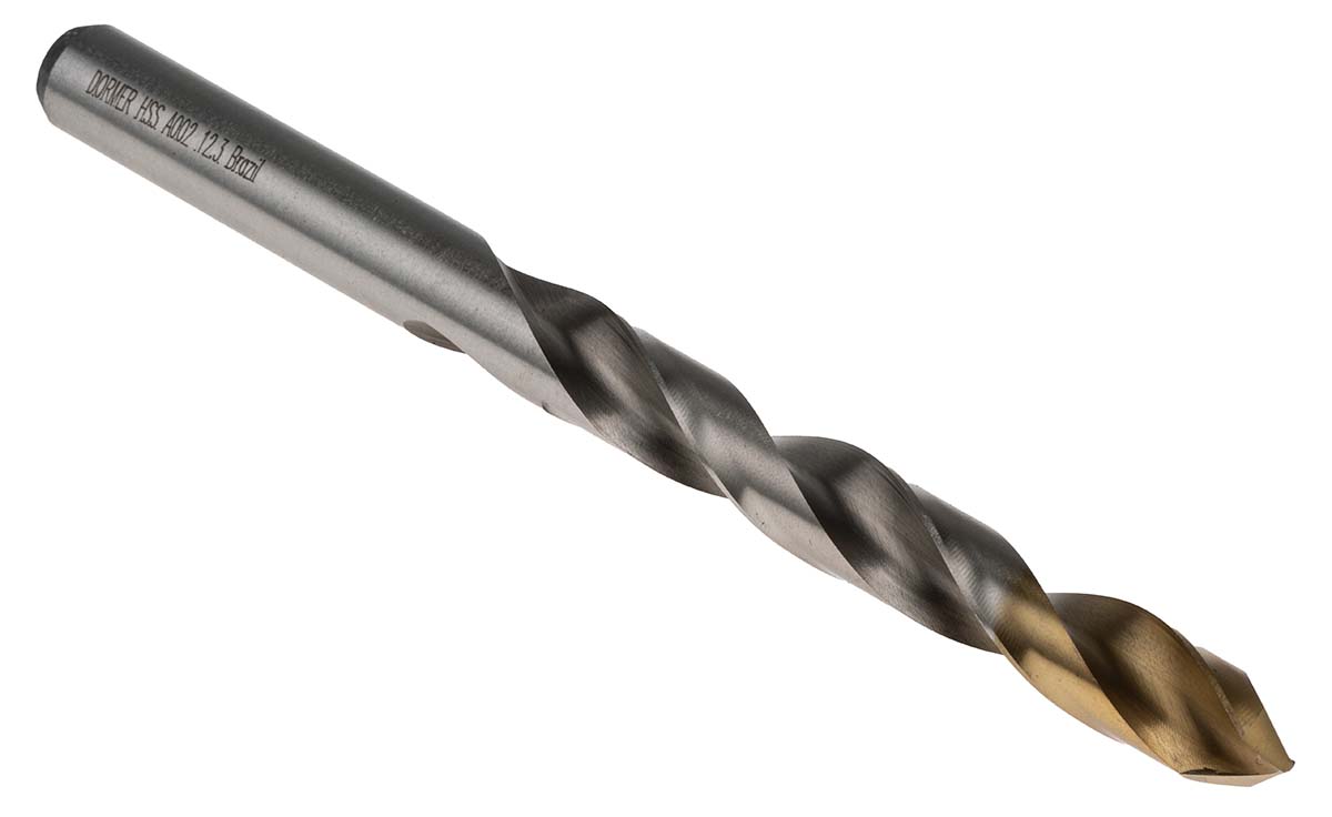 Dormer A002 Series HSS Twist Drill Bit, 12.3mm Diameter, 151 mm Overall