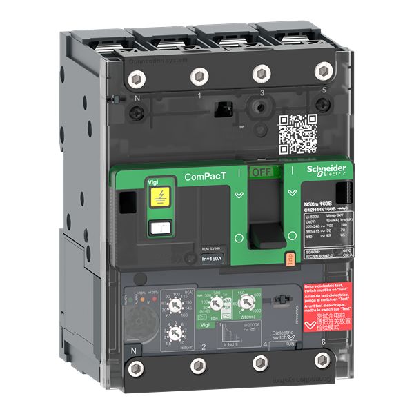 Schneider Electric, ComPacT New generation MCCB 4P 50A, Breaking Capacity 440 V, Fixed Mount