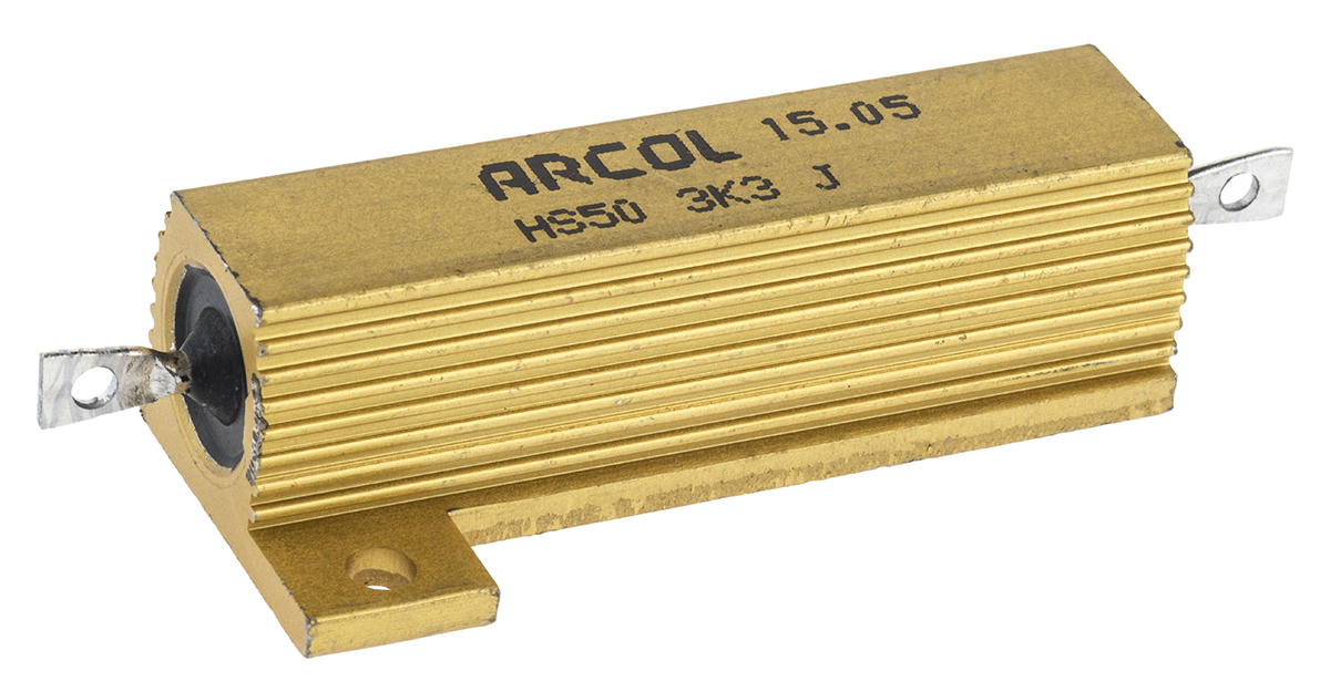 Arcol, 3.3kΩ 50W Wire Wound Chassis Mount Resistor HS50 3K3 J ±5%