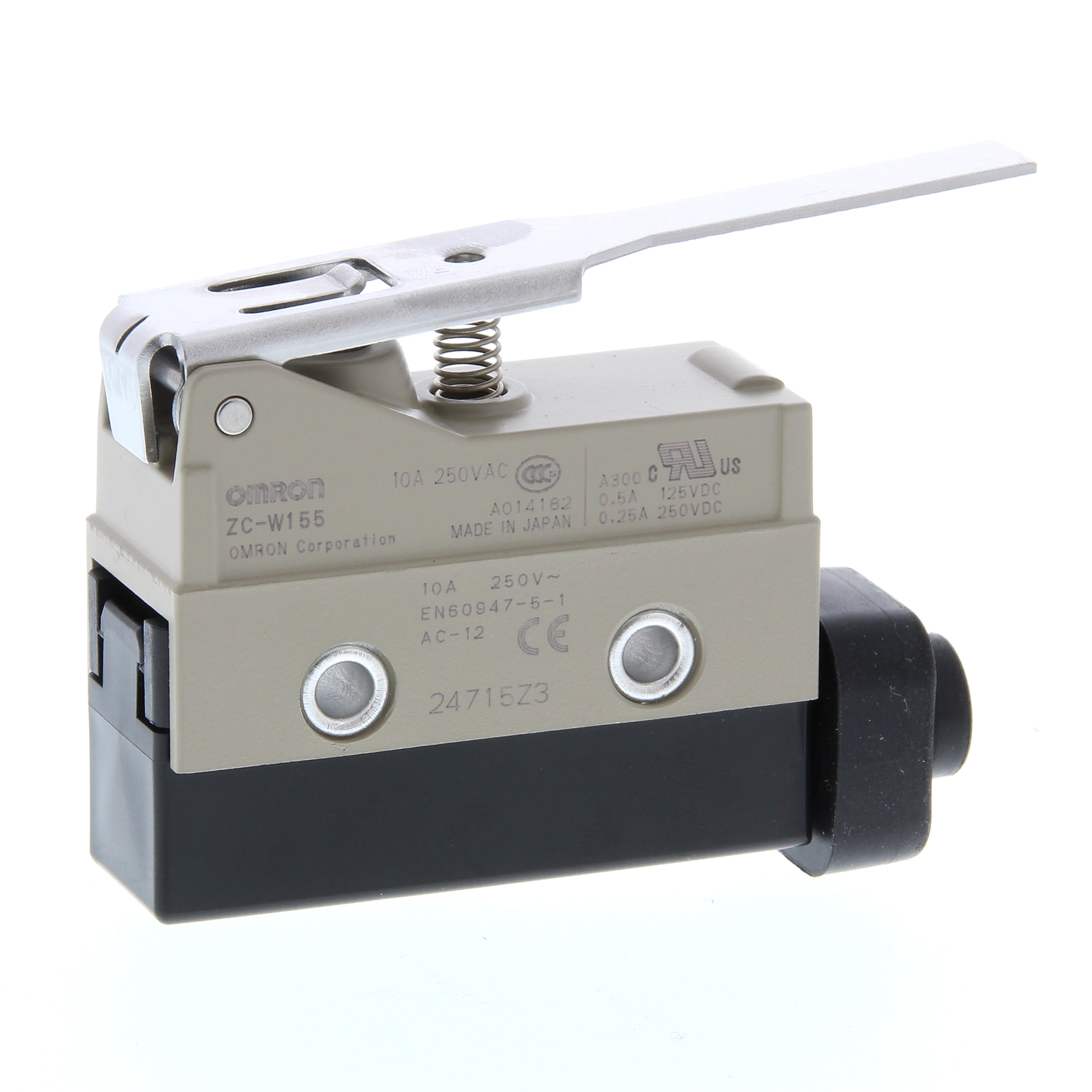 Omron Hinge Lever Limit Switch, 1NC/1NO, IP67, SPDT, Metal Housing, 240V ac Max, 15A Max