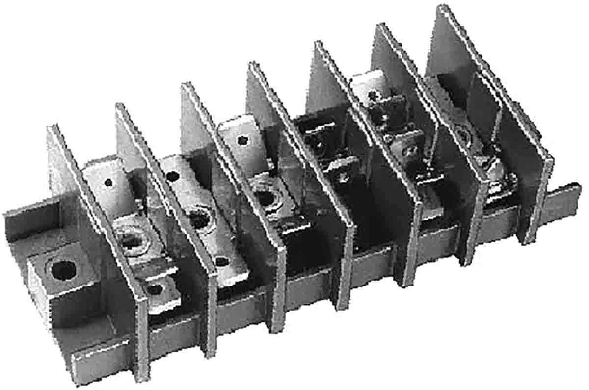 WECO Barrier Strip, 5 Contact, 11 Pitch, 6 Row, 25A, 400 V