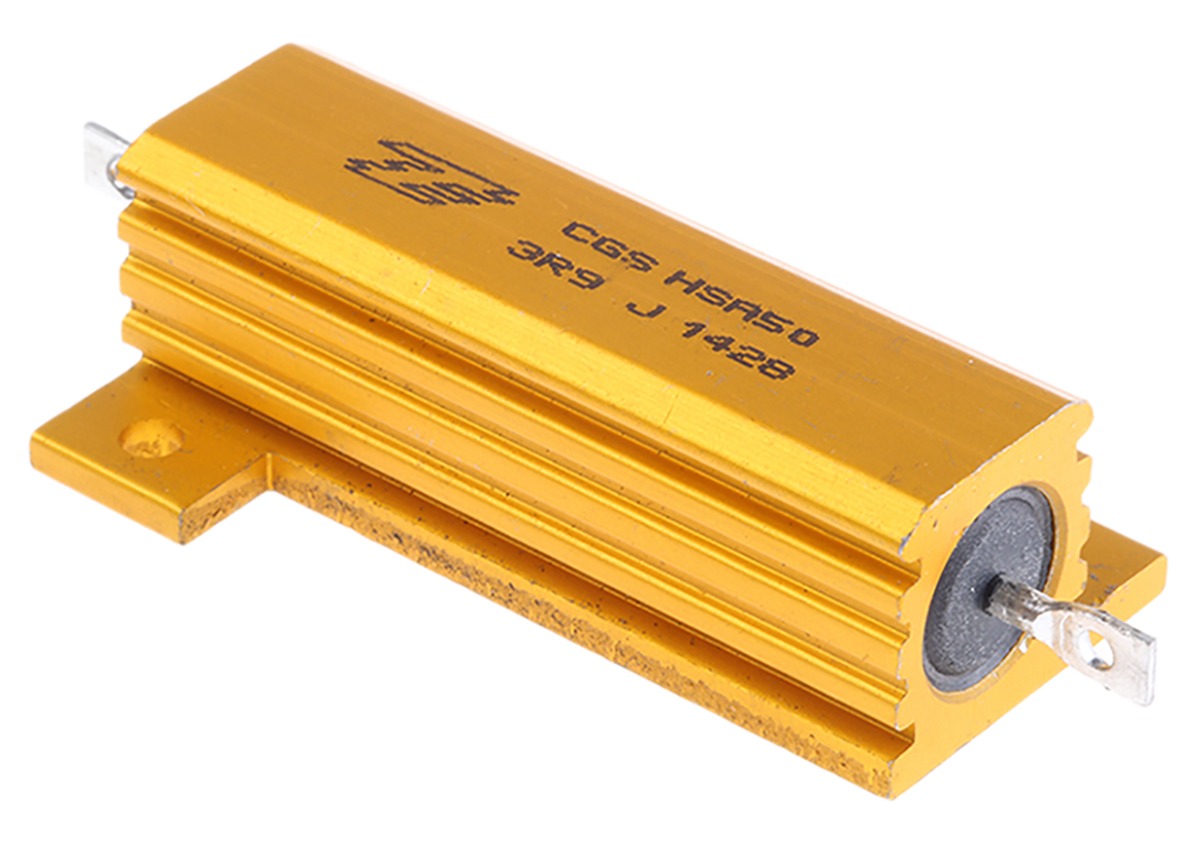 TE Connectivity, 3.9Ω 50W Wire Wound Chassis Mount Resistor HSA503R9J ±5%