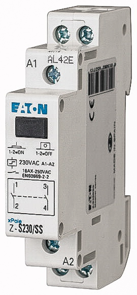 Eaton DIN Rail Power Relay, 230V ac Coil, 16A Switching Current, SPST