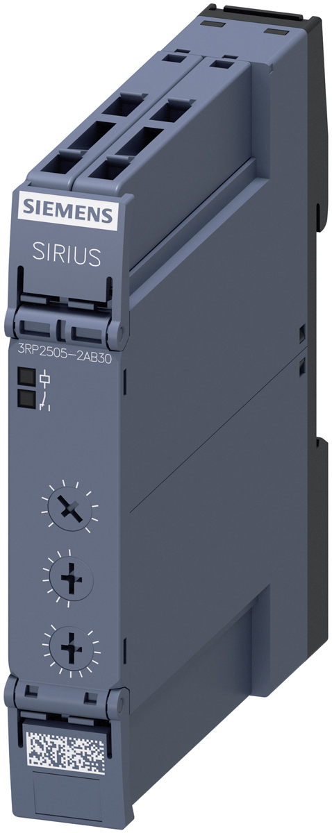 Siemens 3RP25 Series DIN Rail Mount Timer Relay, 24V ac/dc, 1-Contact, 0.05 s → 100h, SPDT