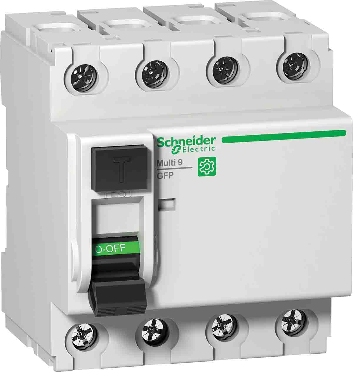 Schneider Electric GFP RCCB, 63A, 4 Pole, 86mA, Type A, 415V ac