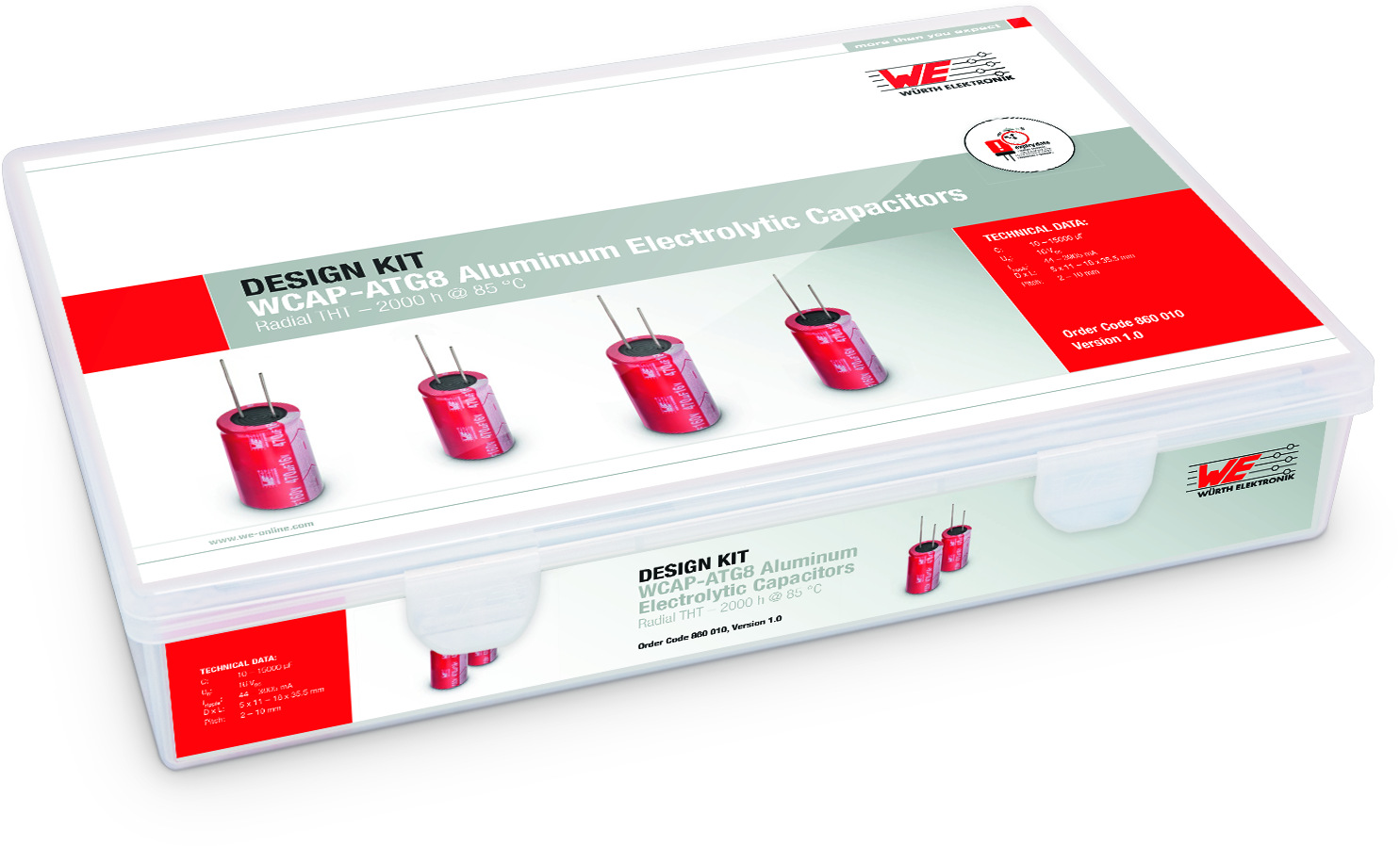 Wurth Elektronik, Through Hole Aluminium Capacitor Kit 27 pieces