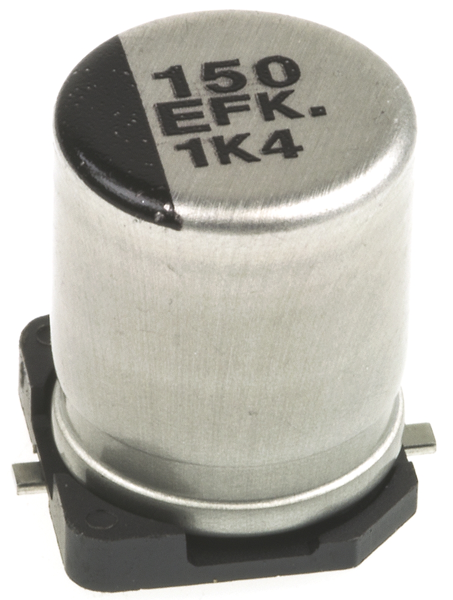Panasonic 150μF Aluminium Electrolytic Capacitor 25V dc, Surface Mount - EEEFK1E151P