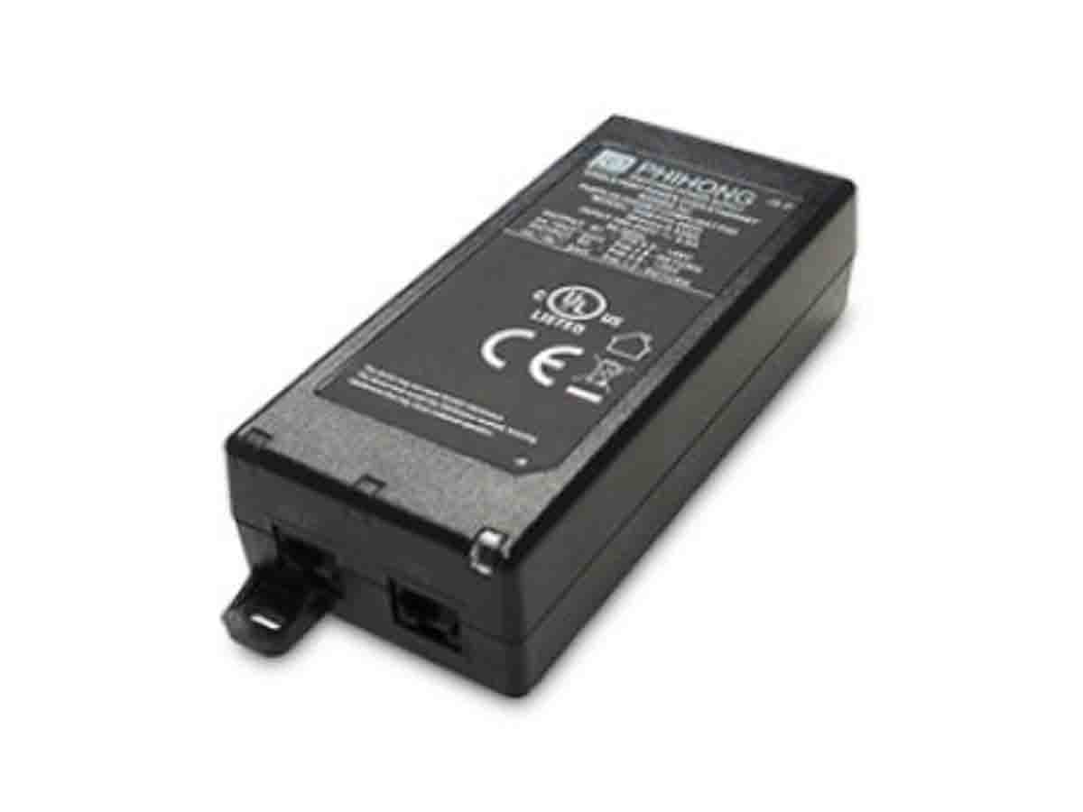 Phihong Single Port POE Injector, 100 → 240V ac Input, 56V dc Output, 1.07A, 60W