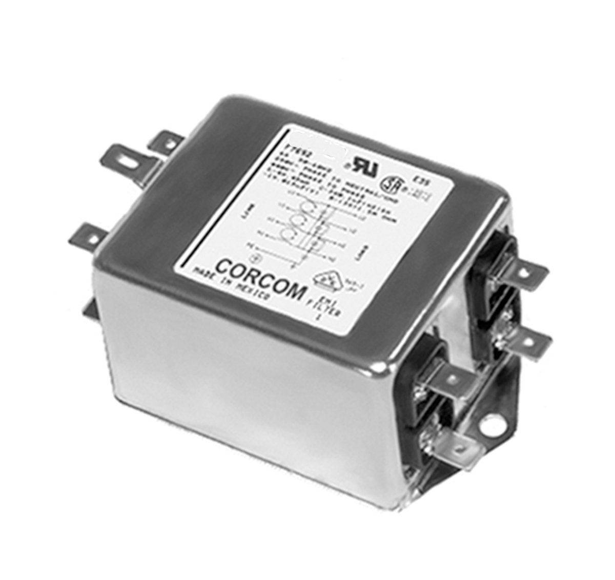 TE Connectivity, Corcom AYO 3A 250 V ac 50/60Hz, Flange Mount RFI Filter, Spade 3 Phase
