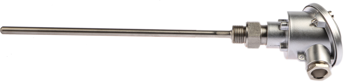 RS PRO PT100 RTD Sensor, 8mm Dia, 250mm Long, 3 Wire, 1/2 GCY, Classe B +250°C Max