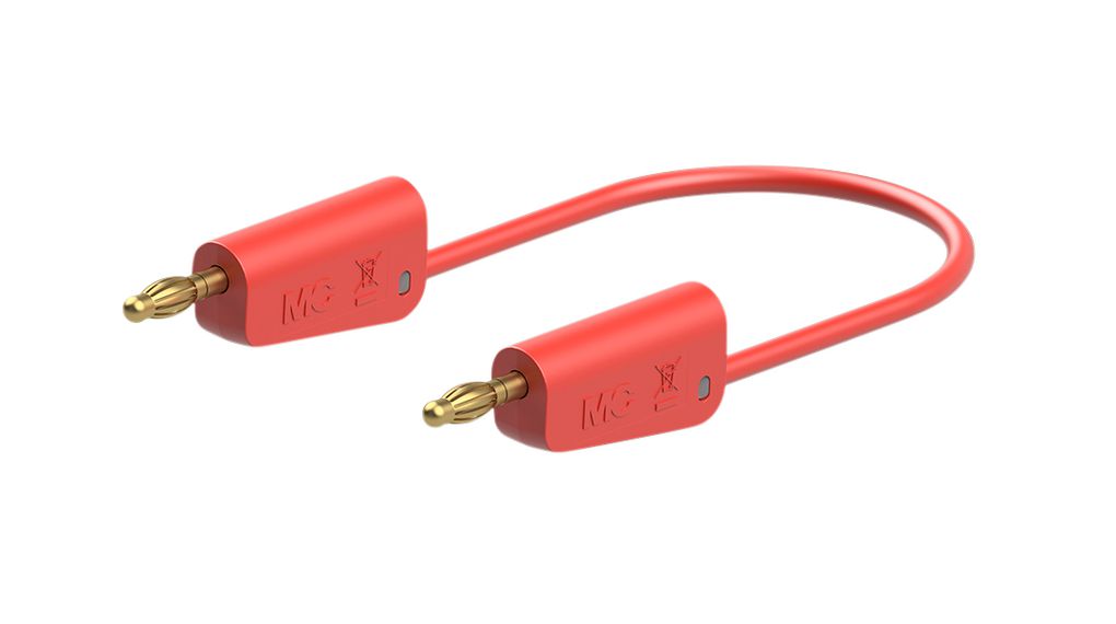 Staubli Test lead, 32A, 30 → 60V, Red, 50cm Lead Length