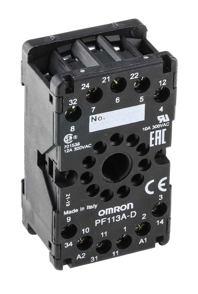 Omron MKS 11 Pin 300V ac DIN Rail Relay Socket, for use with MKS Series