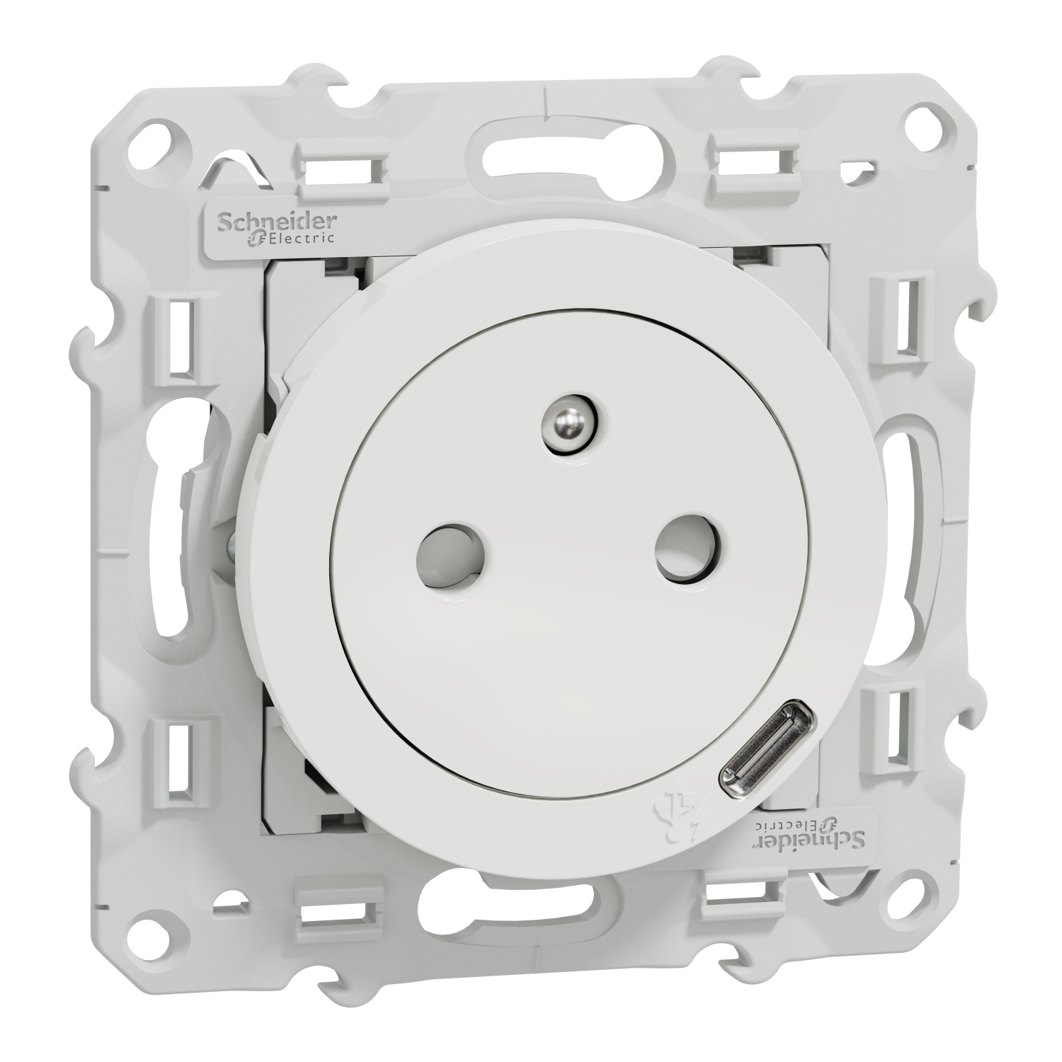 Schneider Electric White 1 Gang Plug Socket, 2 Poles, 16A, French 2P